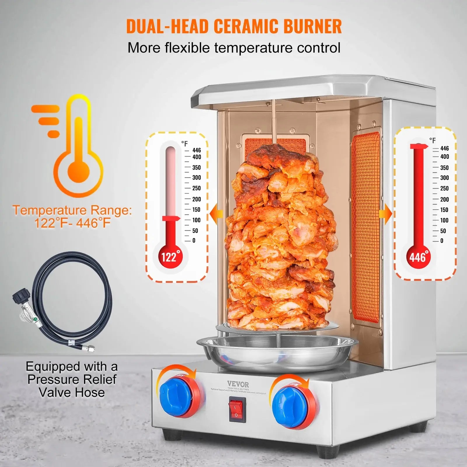 Gas Vertical Shawarma Broiler & Rotisserie Grill comfydesigners