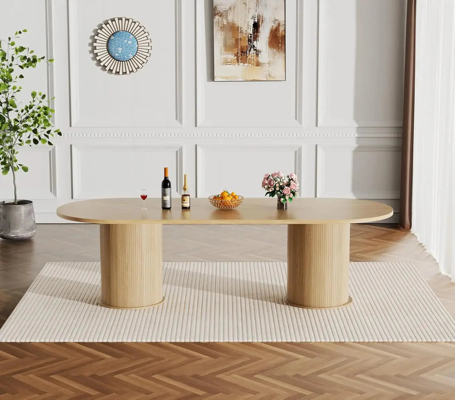 Wooden Extendable Dining Table Set of 8 comfydesigners