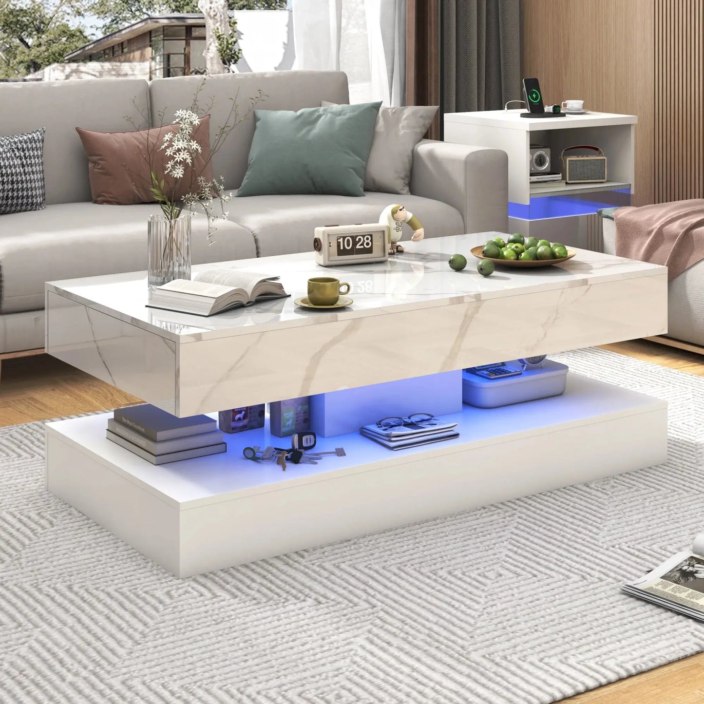 Stylish Coffee Table with LED lights comfydesigners