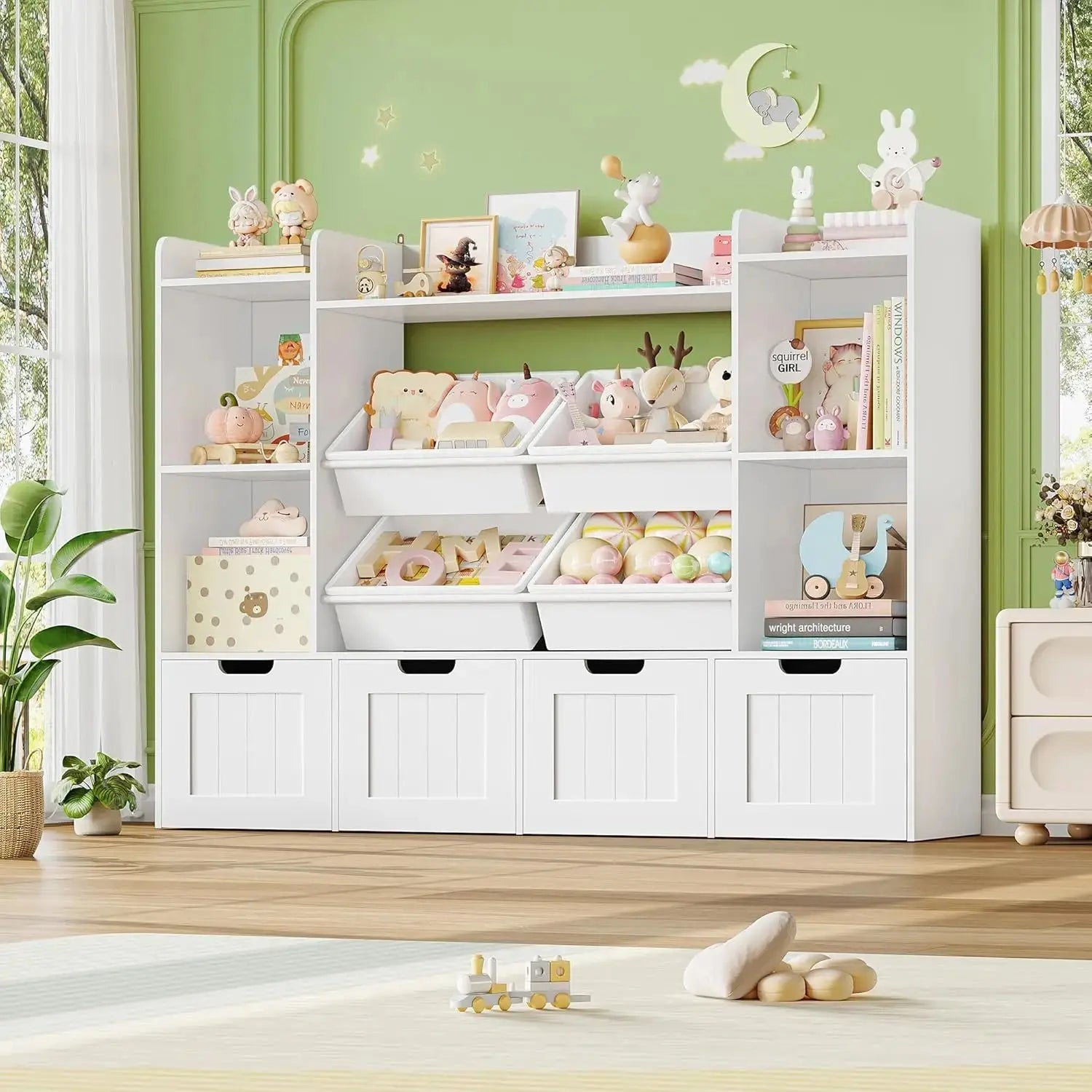 Where Every Toy Has a Happy Home — 4-in-1 Kids Toy Organizer with Drawers, Bins, Cubbies & Shelves comfydesigners