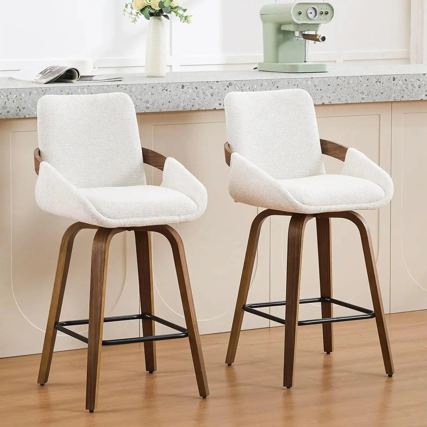 Counter Height Swivel Bar Stools, Set of 2 comfydesigners