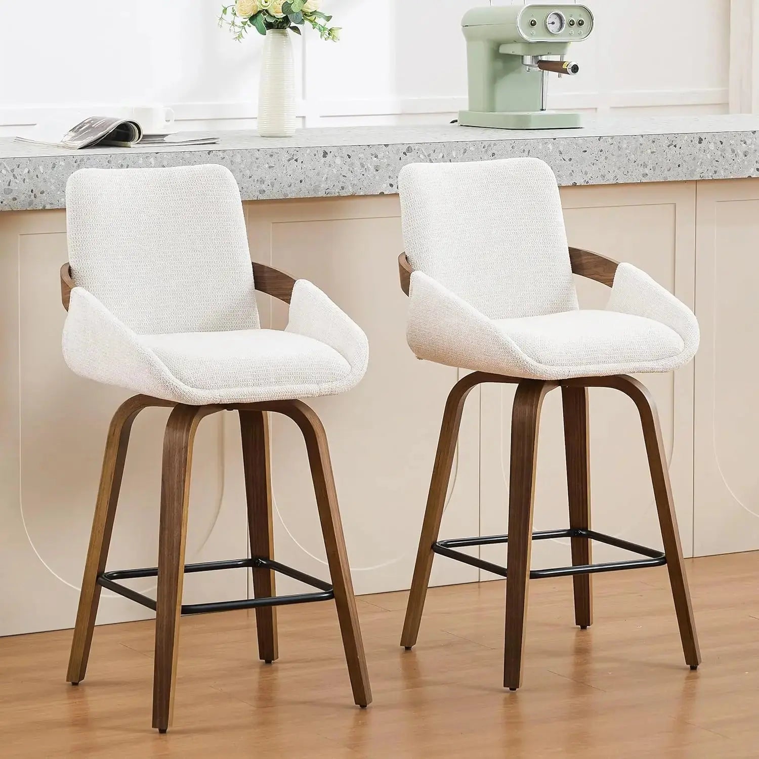 Counter Height Swivel Bar Stools, Set of 2 comfydesigners