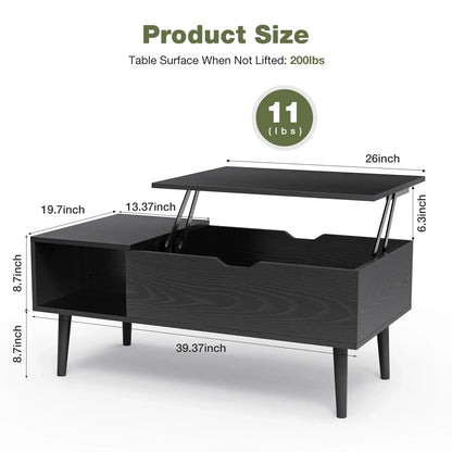 Lift Top Wood Rectangular Coffee Table comfydesigners