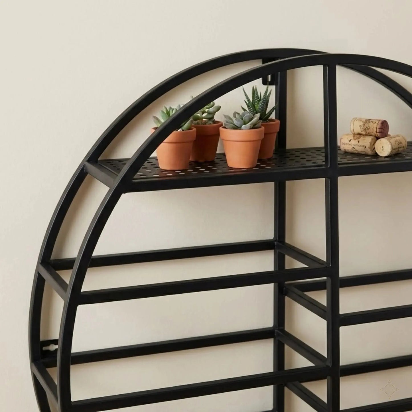 Black Iron Wine Shelf Wall Mounted comfydesigners