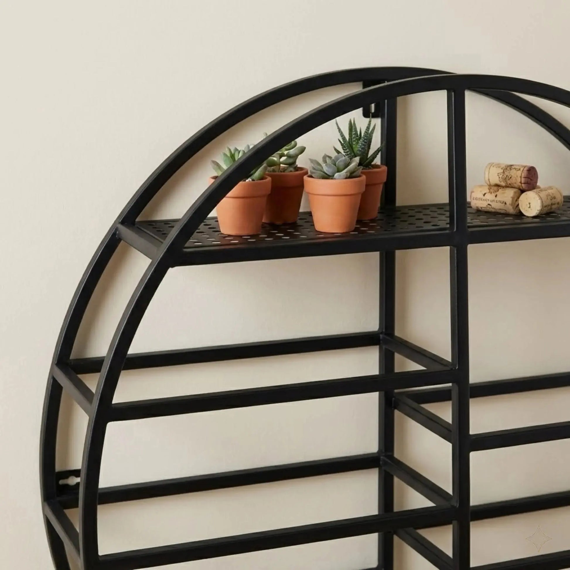 Black Iron Wine Shelf Wall Mounted comfydesigners