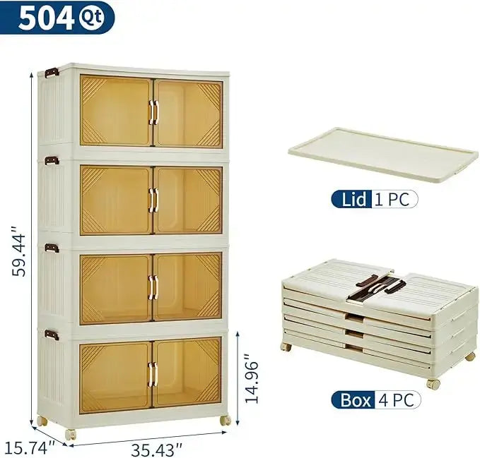 Stack It. Access It. Fold It Away. — Large Capacity Stackable Collapsible Storage Bins, 3 to 5 Tiers comfydesigners
