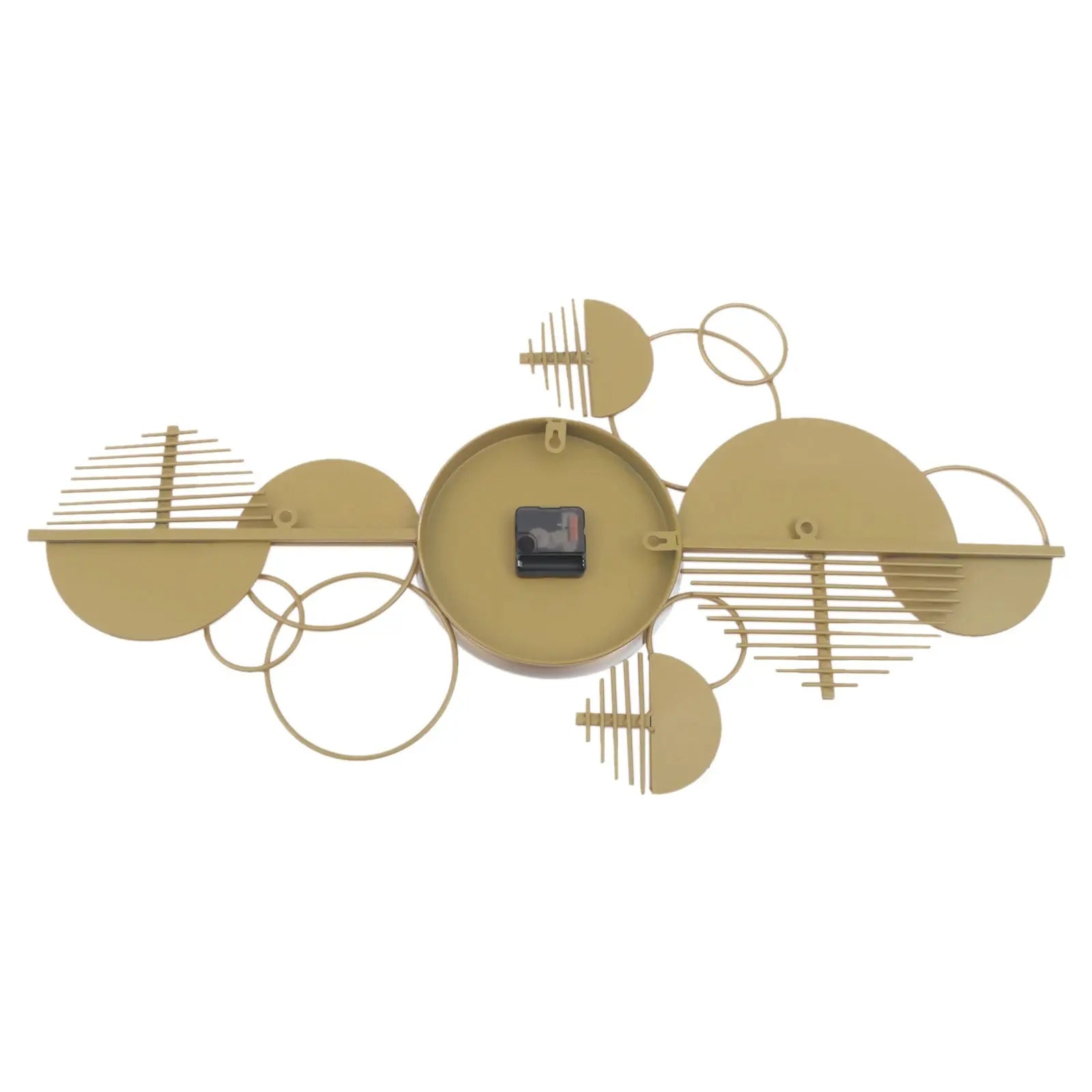 Gold Geometric Iron & Glass Wall Clock comfydesigners