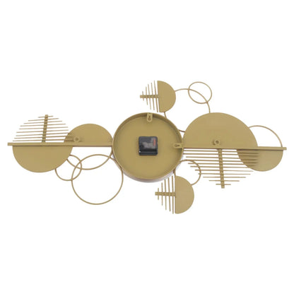 Gold Geometric Iron & Glass Wall Clock comfydesigners