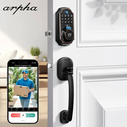 ARPHA Smart Lock D289H Smart WiFi Keyless Door Lock with Camera 5 in 1 Camera Fingerprint Entry App-Controlled Auto-Lock System comfydesigners