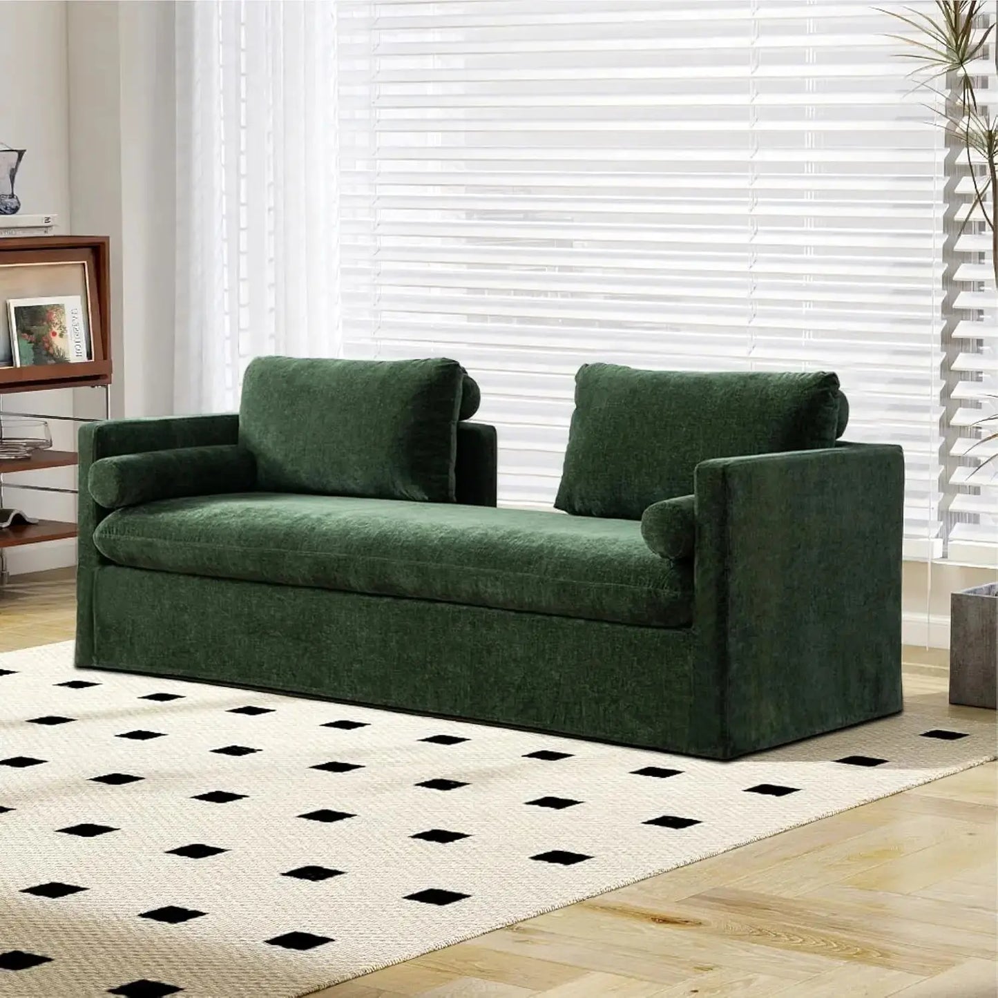 Oversized Tufted Chaise Lounge with Pillows comfydesigners