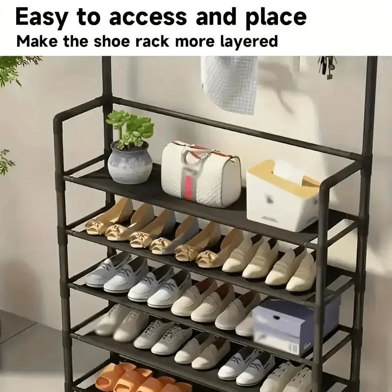 Hats. Coats. Shoes. All in One Place. — 5-Layer Multifunctional Rack with 8 Double Hooks comfydesigners