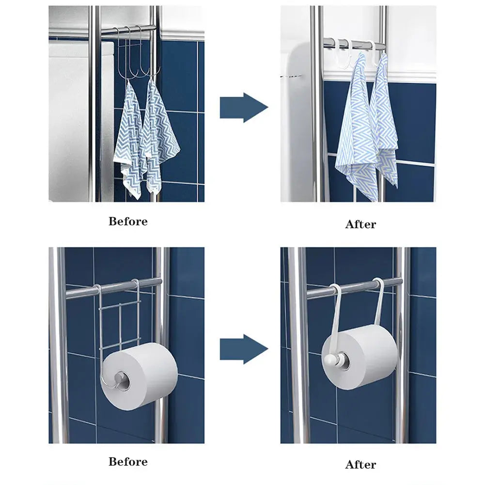 Turn Dead Space into Smart Storage — 3-Tier Over-the-Toilet Shelf with Towel Hooks & Paper Holder comfydesigners