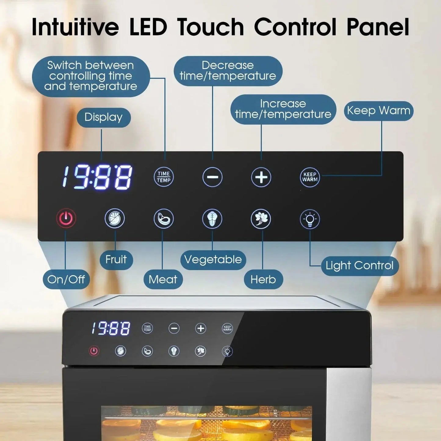 8-Tray Stainless Steel Food Dehydrator | 600W, Digital Timer & 4 Smart Presets comfydesigners