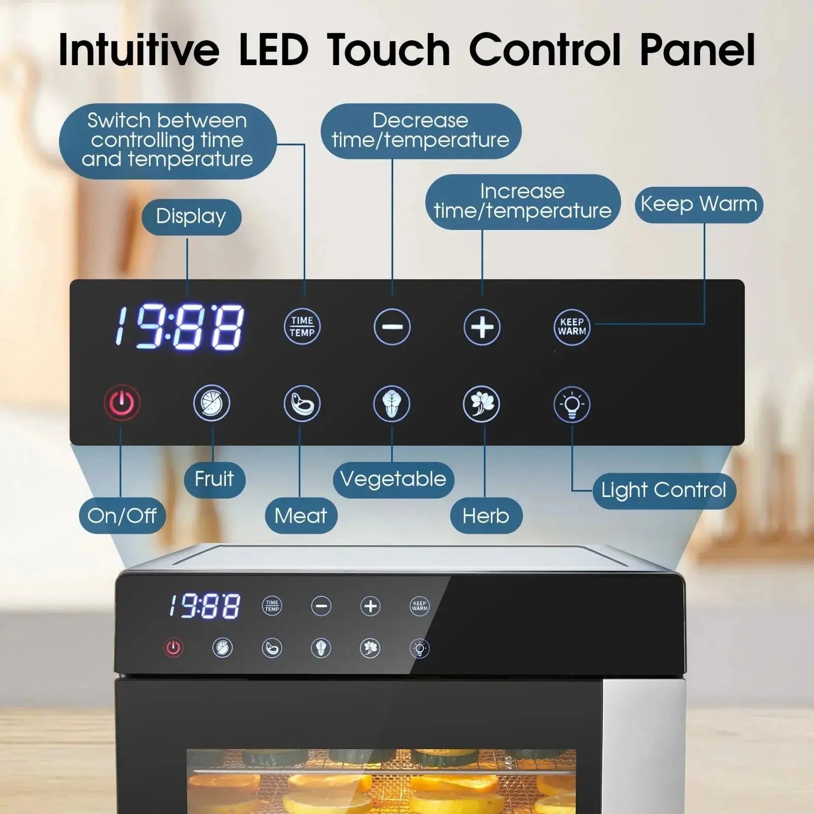 8-Tray Stainless Steel Food Dehydrator | 600W, Digital Timer & 4 Smart Presets comfydesigners