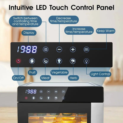 8-Tray Stainless Steel Food Dehydrator | 600W, Digital Timer & 4 Smart Presets comfydesigners