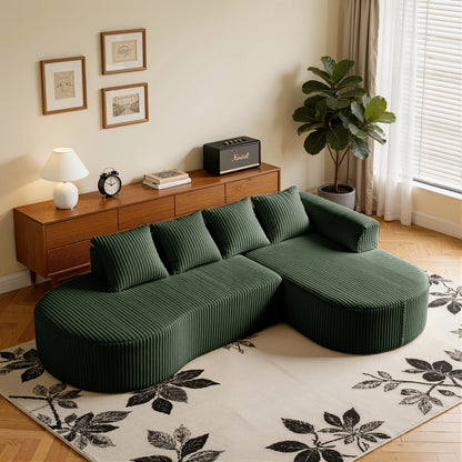 L-Shaped Modular Corduroy Cloud Sofa