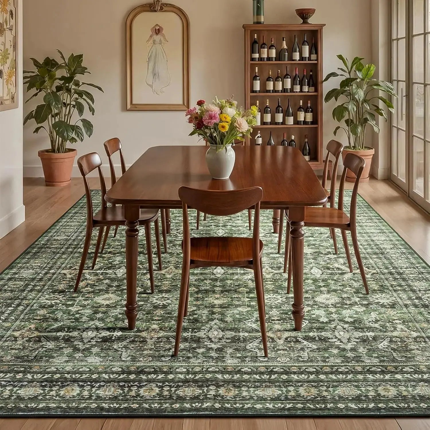 8x10 Washable Area Rug with Non-Slip Backing comfydesigners