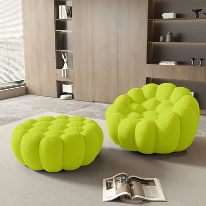 Curved Boneless Sofa with Ottoman