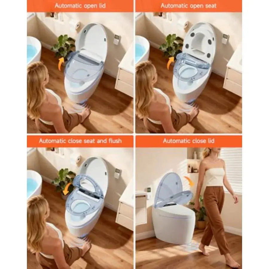 Smart Toilet with Heated Seat and Built-in Bidet Tankless Design comfydesigners