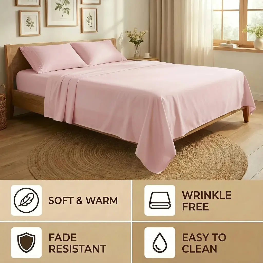 Cooling Bamboo Bed Sheet Set — 300TC Silky Soft, Breathable & Wrinkle-Free comfydesigners