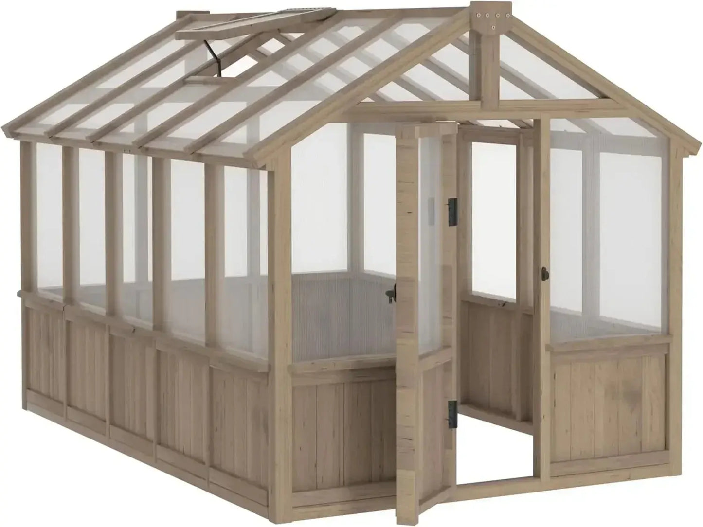 6x10 FT Outdoor Wooden Greenhouse with Lockable Door comfydesigners