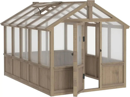 6x10 FT Outdoor Wooden Greenhouse with Lockable Door comfydesigners