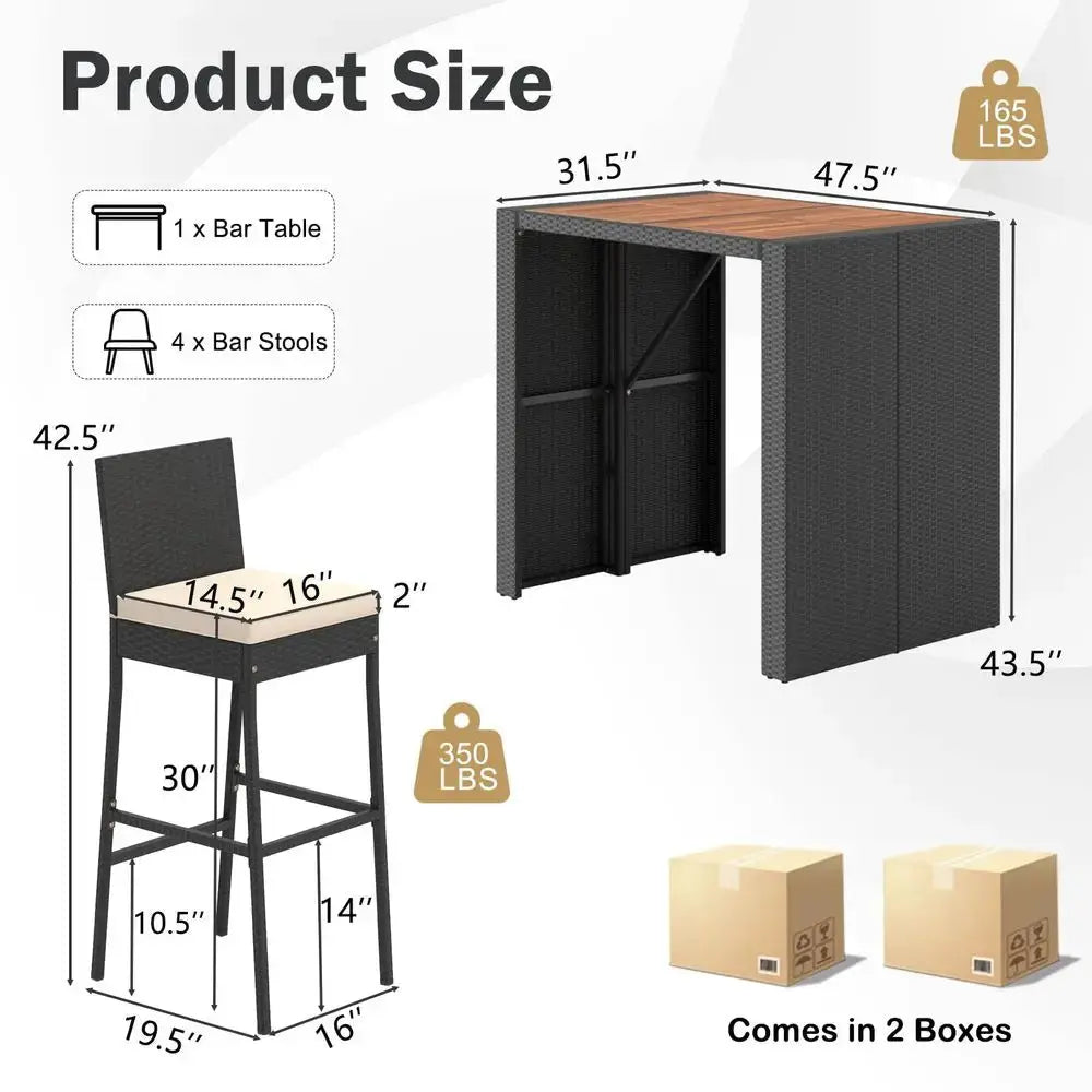 5 Piece Outdoor Bar Set comfydesigners
