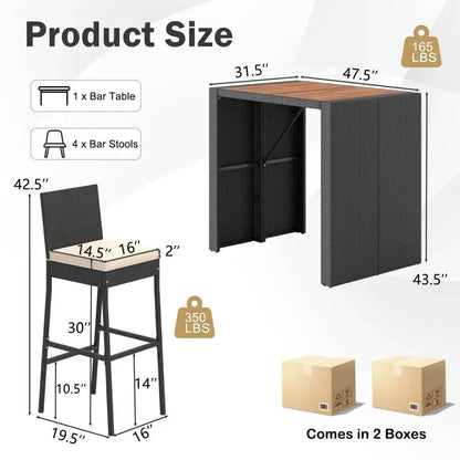 5 Piece Outdoor Bar Set comfydesigners