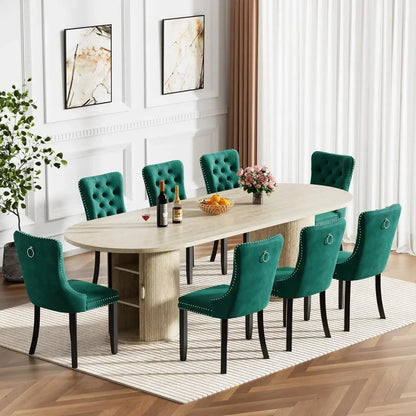 Wooden Extendable Dining Table Set of 8 comfydesigners