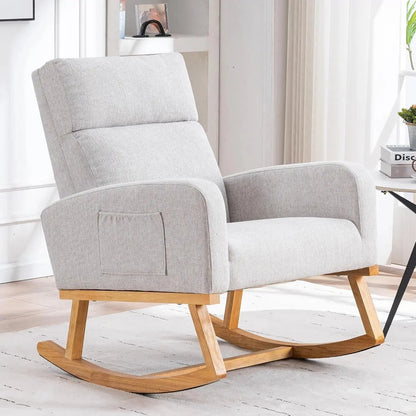 Sherpa Nursery Glider Rocking Chair with Pockets comfydesigners
