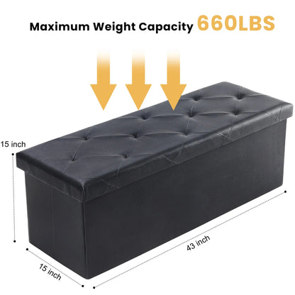 The Cleverest Seat in the Room — 30" Collapsible Leather Storage Ottoman & Footstool comfydesigners
