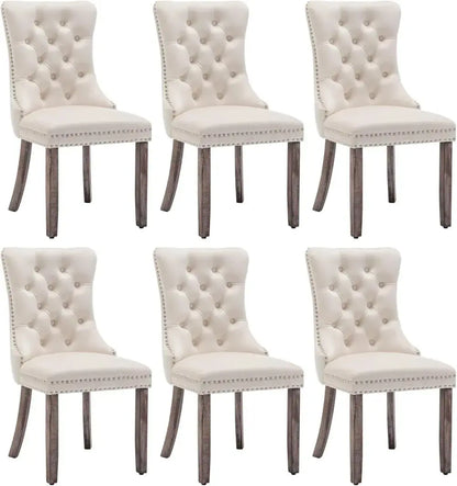 Velvet Dining Chairs, Upholstered with Deep Button Tuffed Back comfydesigners