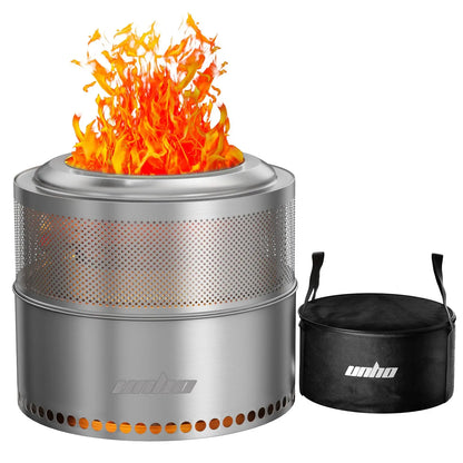 More Fire. Less Smoke. All the Memories. — Large Portable Stainless Steel Wood-Burning Fire Pit comfydesigners