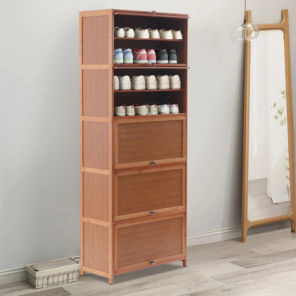 Bamboo Shoe Rack, Storage Organizer comfydesigners