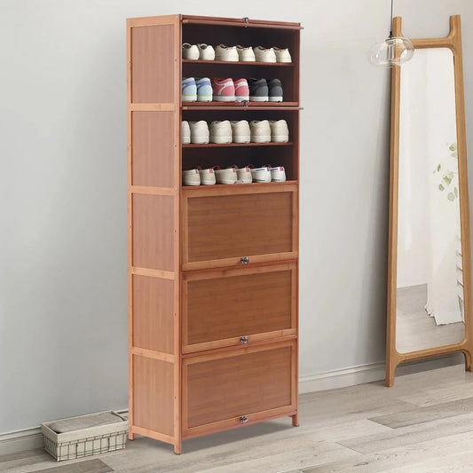 Bamboo Shoe Rack, Storage Organizer comfydesigners