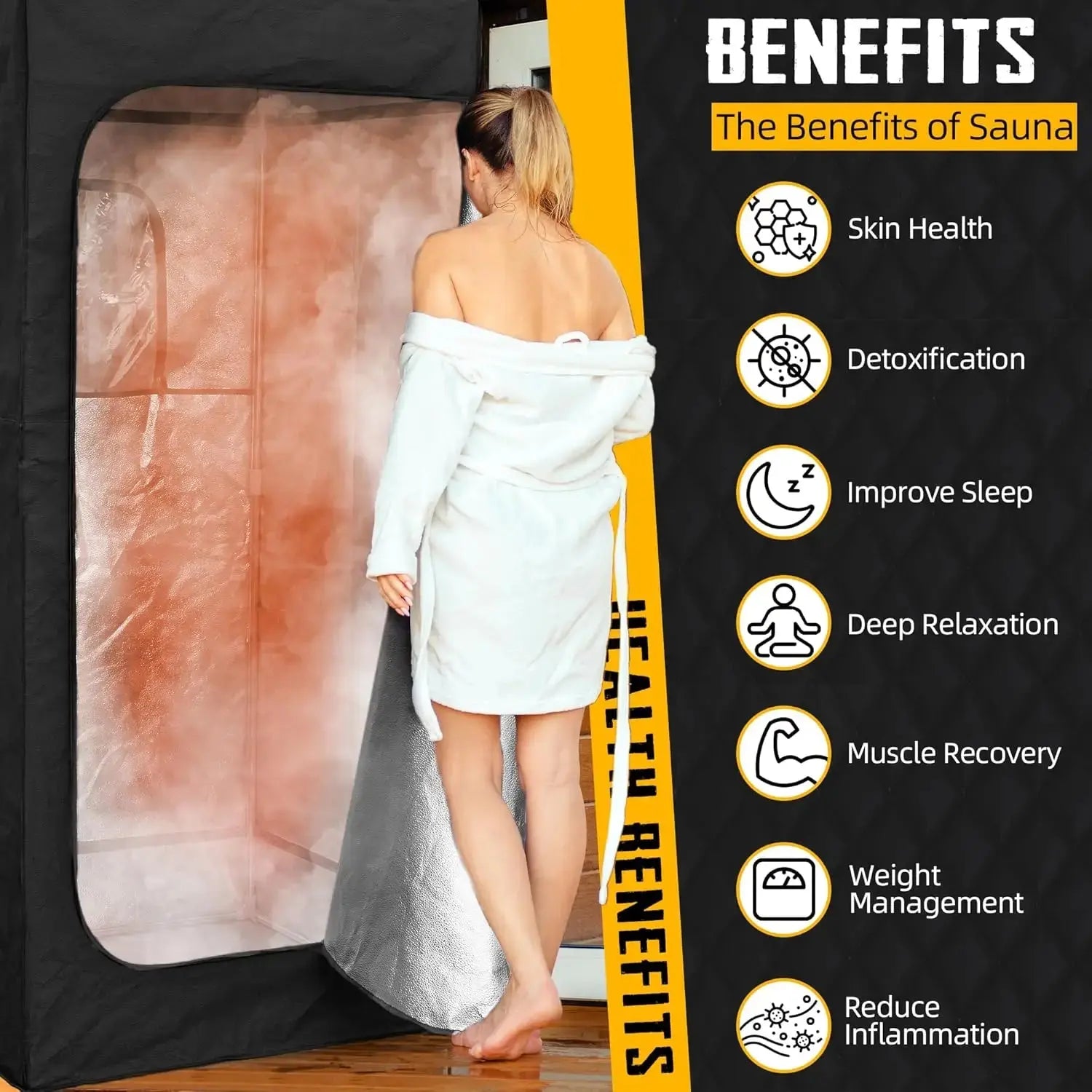 Large Portable Steam Sauna with Remote Control comfydesigners