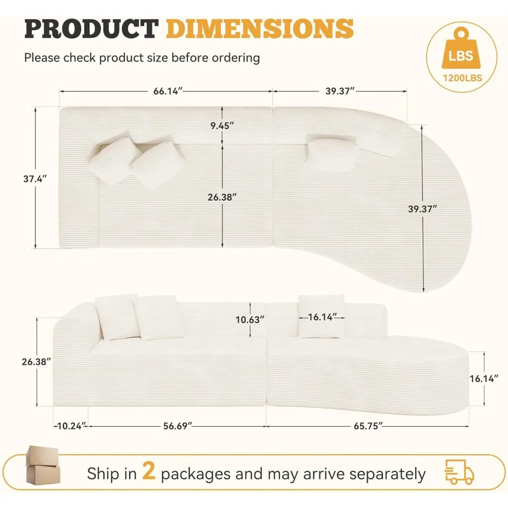 Oversized Modular Cloud Sectional Sofa