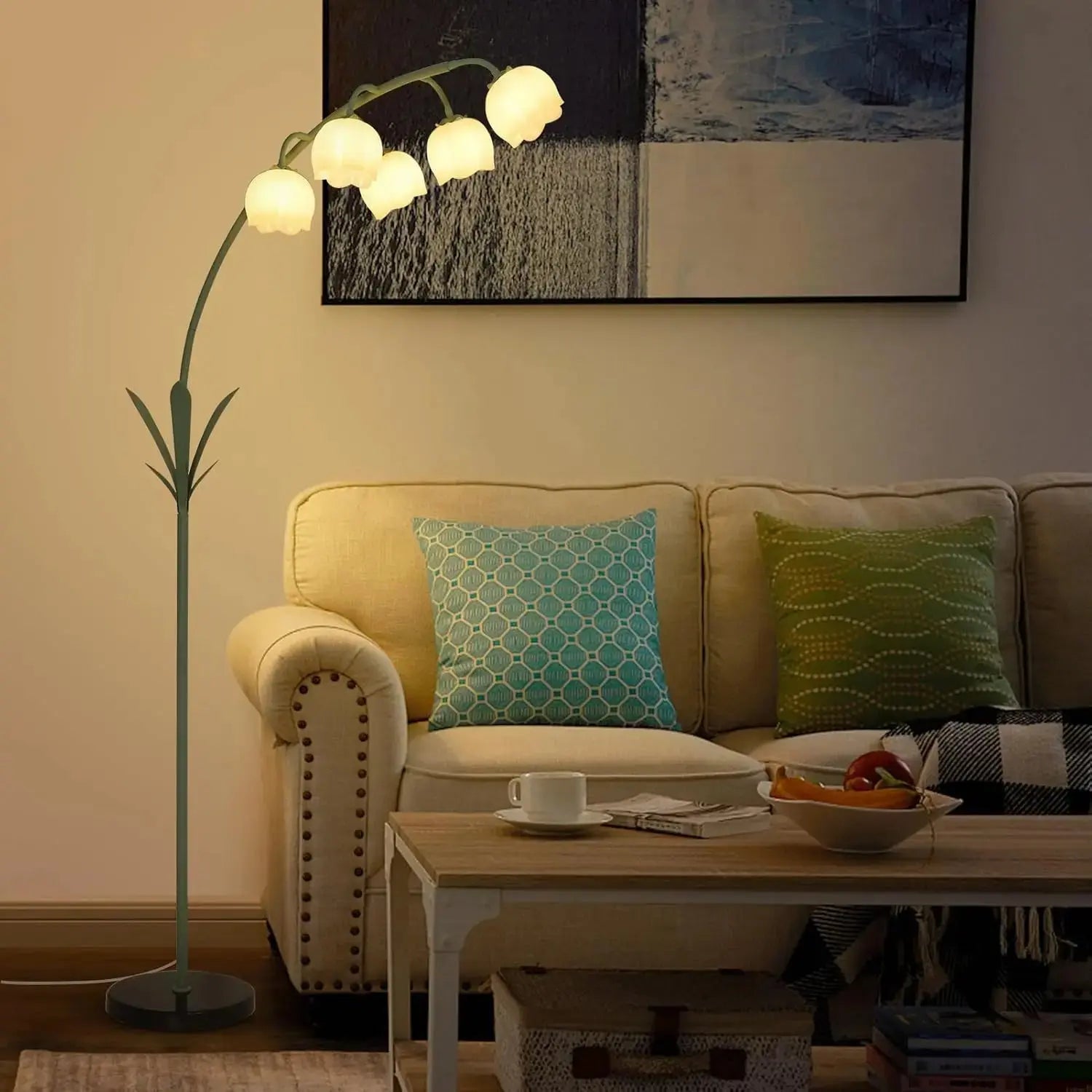 Arc LED Floor Lamp with Flower Design comfydesigners