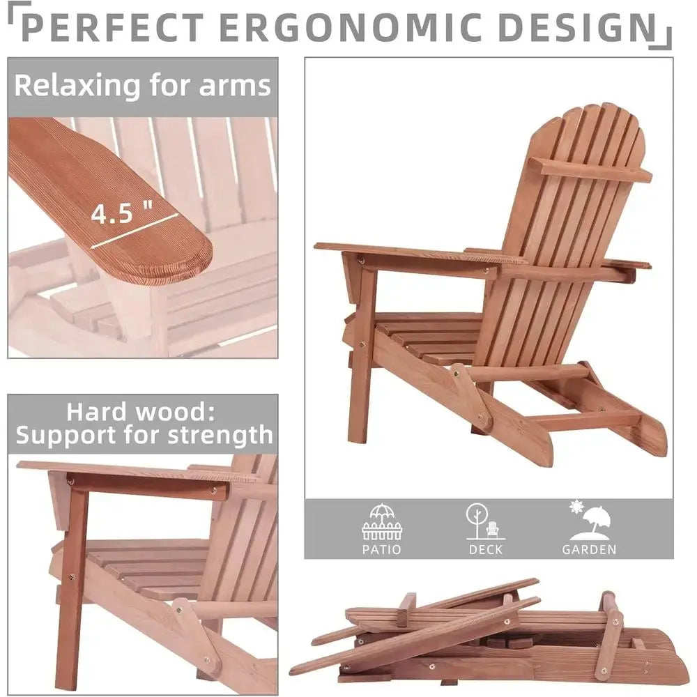 The Chair That Makes Every Backyard Feel Like a Resort — Set of 2 Folding Hemlock Adirondack Chairs comfydesigners