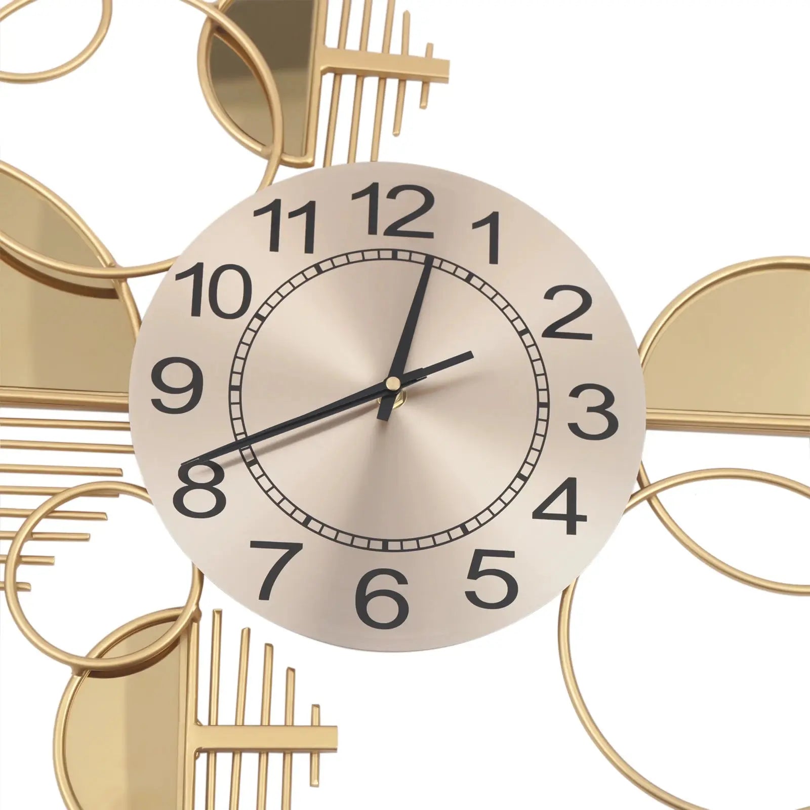 Gold Geometric Iron & Glass Wall Clock comfydesigners