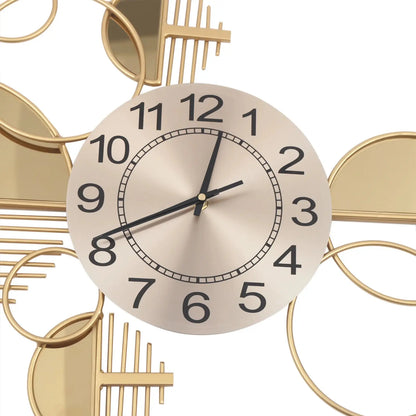 Gold Geometric Iron & Glass Wall Clock comfydesigners