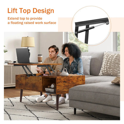 Lift Top Wood Rectangular Coffee Table comfydesigners