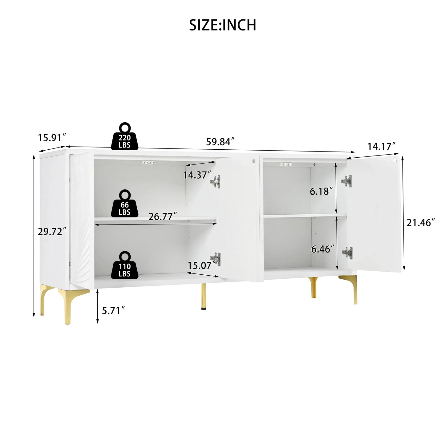Press-to-Open Design Buffet Cabinet comfydesigners