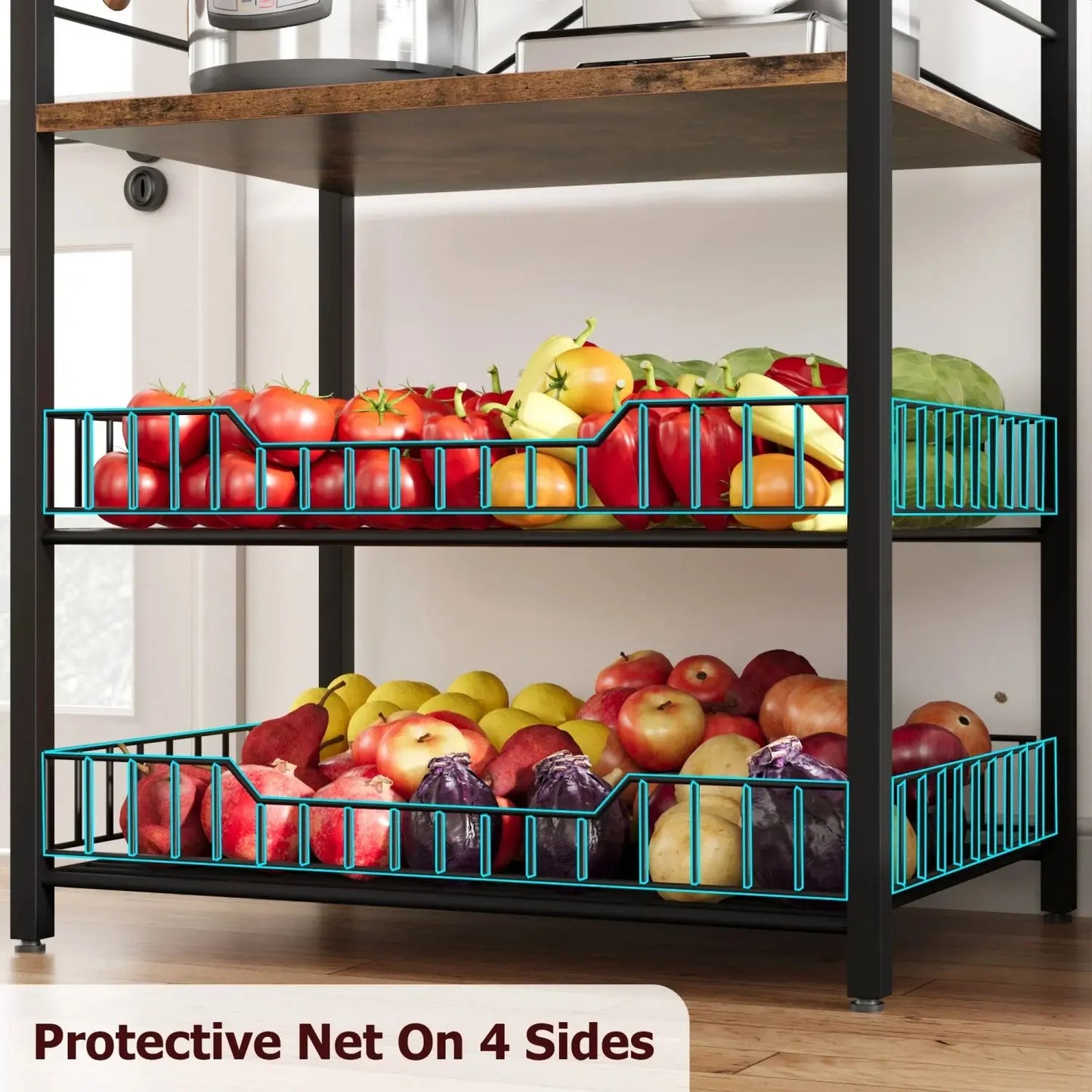 Kitchen Bakers Rack/Microwave Oven Stand comfydesigners