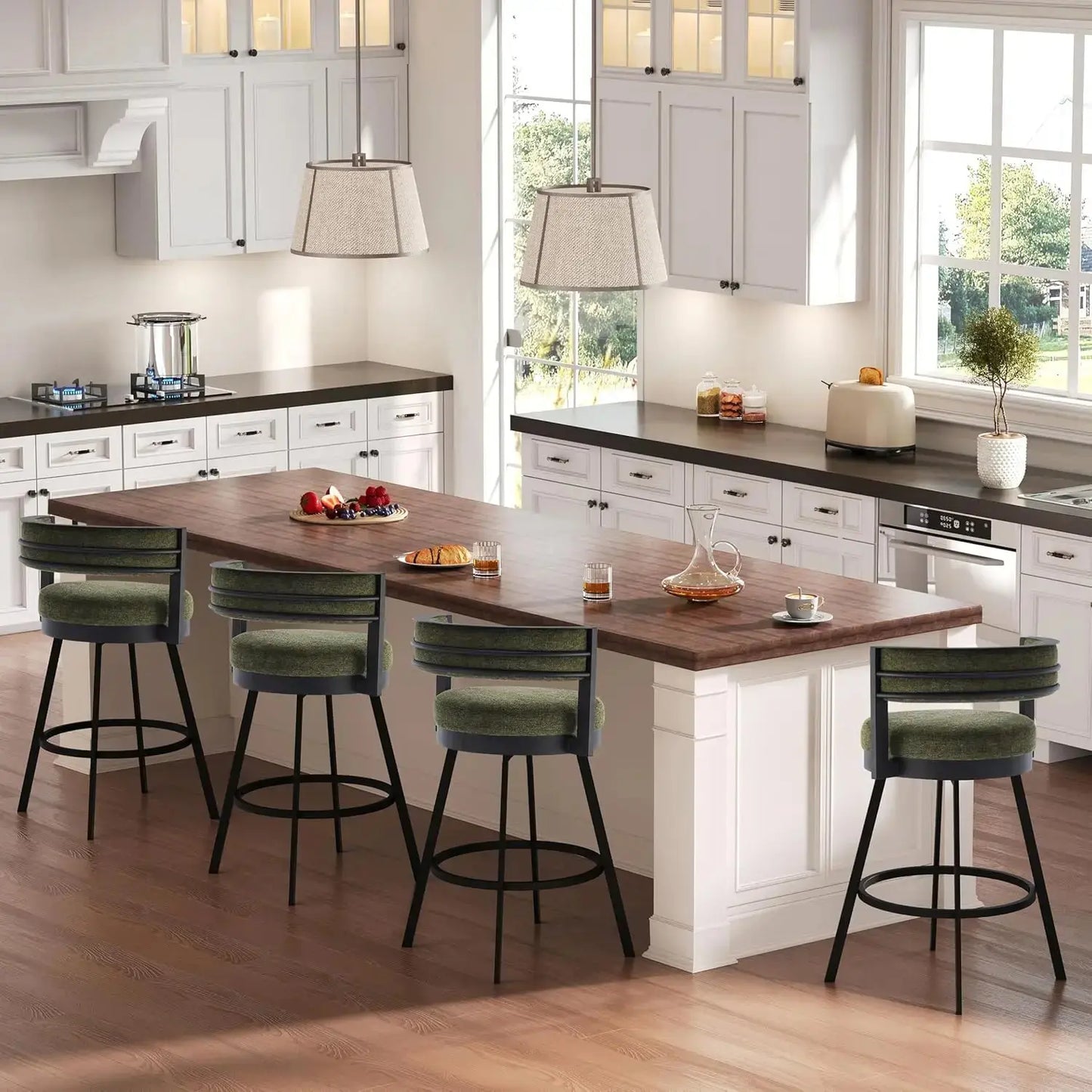 Counter Height Swivel Bar Stools, Set of 4 comfydesigners