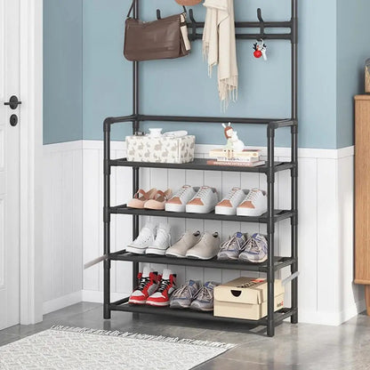 Hats. Coats. Shoes. All in One Place. — 5-Layer Multifunctional Rack with 8 Double Hooks comfydesigners