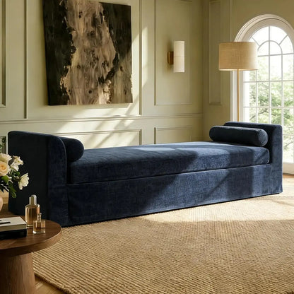 Oversized Tufted Chaise Lounge with Pillows comfydesigners