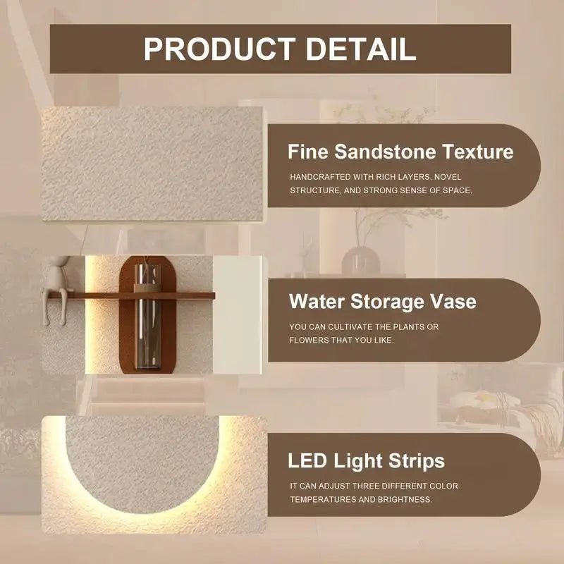 3D LED Sandstone Wall Garden Sculpture comfydesigners
