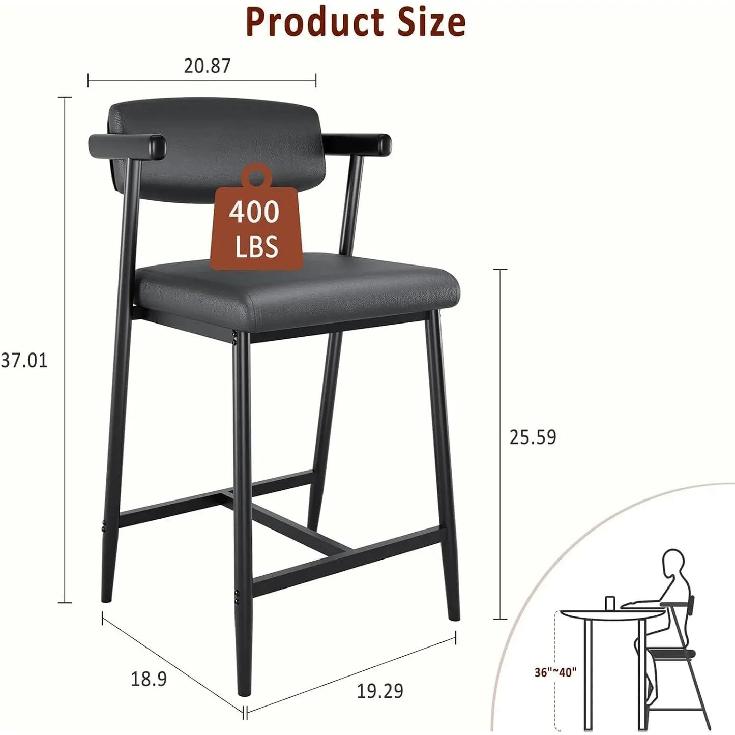 Upholstered Modern Bar Stools Set of 2 comfydesigners