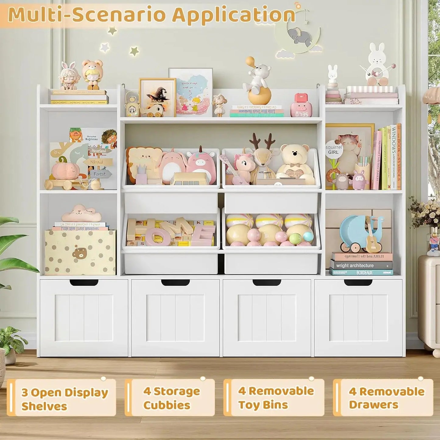 Where Every Toy Has a Happy Home — 4-in-1 Kids Toy Organizer with Drawers, Bins, Cubbies & Shelves comfydesigners
